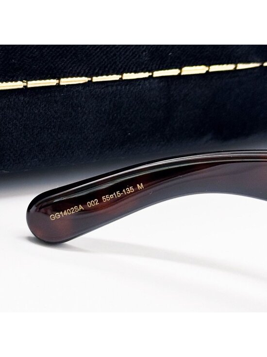 New Gucci Havana Gray Women Oversized Sunglasses GG1402SA 002